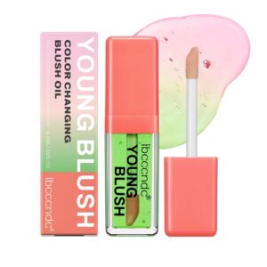 green color changing blush oil: unlock your natural flush,reacts to your skin's natural ph to instantly give you the perfect shade of natural flush,clear blush for cheeks,for all skin tones.