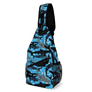 vsofmy sling bag for men women crossbody sling backpack bag for travel hiking daypack chest bag shark