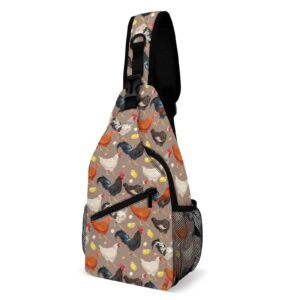vsofmy sling bag for men women crossbody sling backpack bag for travel hiking daypack chest bag chicken