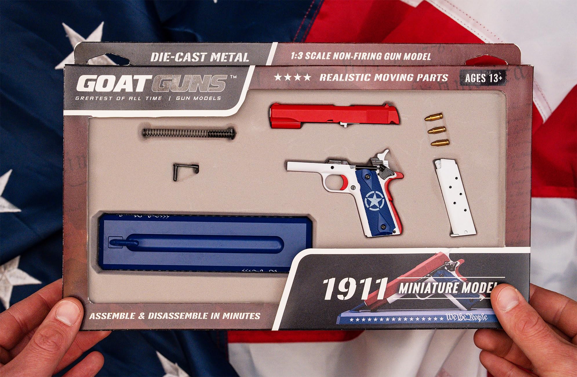 GOAT GUNS Miniature 1911 USA Model | 1:2.5 Scale Diecast Metal Build Kit