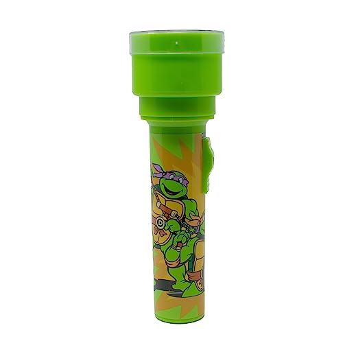 TMNT Handheld Flashlight Projector Light with Character Lens - Halloween Safety Trick or Treat, Night Light, Stocking Stuffer or Play