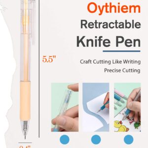 Oythiem Pen Knife Craft Cutting Tools - Craft Knife, Paper Pen Cutter Knife, Precision Paper Cutter Pen Student Utility Knife Pen with Refillable Tungsten Steel Cutter Head Refill, 12 PACK