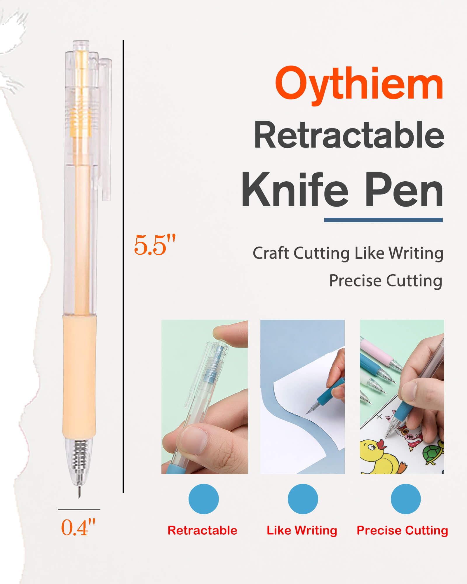 Oythiem Pen Knife Craft Cutting Tools - Craft Knife, Paper Pen Cutter Knife, Precision Paper Cutter Pen Student Utility Knife Pen with Refillable Tungsten Steel Cutter Head Refill, 12 PACK