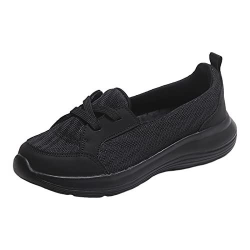 Women's Orthopedic Walking Shoes, Women Casual Walking Sneaker Orthopedic Arch Support,2023 New Comfort Loafers Mesh Non-Slip Platform Shoes Lightweight Casual Sneakers for Women (Black, 9)