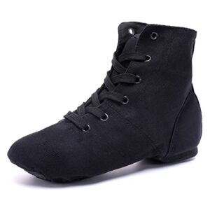 jazz boots women canvas dance boots black jazz shoes for men ballroom dance flat with split sole(medium, numeric_43)