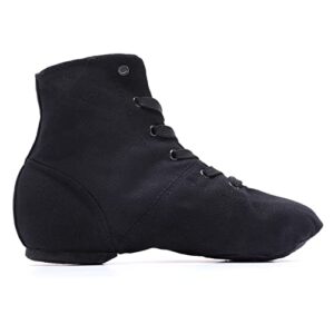 Jazz Boots Women Canvas Dance Boots Black Jazz Shoes for Men Ballroom Dance Flat with Split Sole(Medium, Numeric_43)