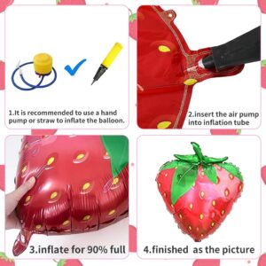 DUILE Strawberry Birthday Party Decorations Strawberry Balloons Garland Arch Kit Strawberry First Birthday Baby Shower Summer Fruit Party Decoration