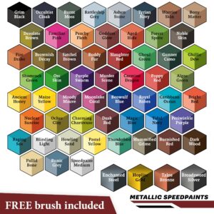Army Painter Speed Paint Mega Set with 60 Acrylic Paints, Metallics, Brush for Warhammer 40k Miniatures