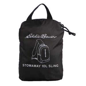 Eddie Bauer Stowaway Packable 10L Sling 3.0 Made from Polyester with Lightly Padded Shoulder Strap, Oynx