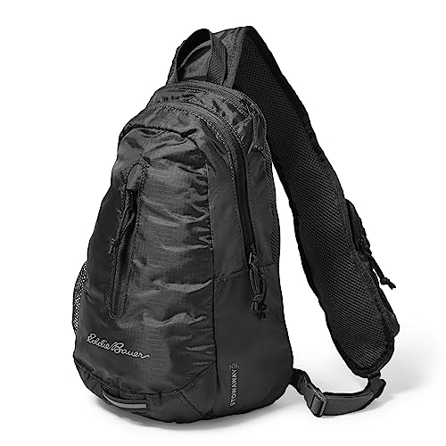 Eddie Bauer Stowaway Packable 10L Sling 3.0 Made from Polyester with Lightly Padded Shoulder Strap, Oynx