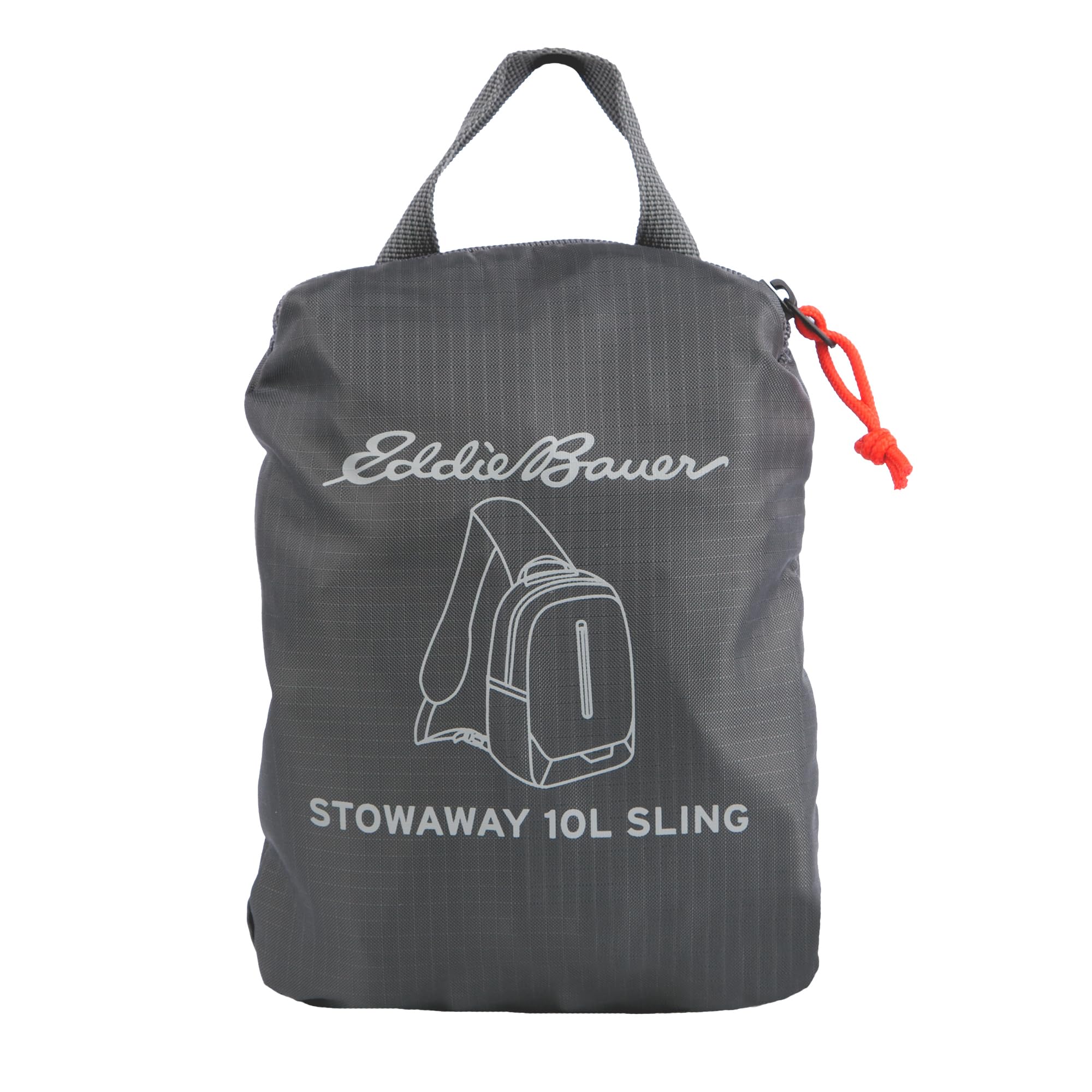 Eddie Bauer Stowaway Packable 10L Sling 3.0 Made from Polyester with Lightly Padded Shoulder Strap, Dark Smoke