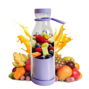 homegenuis portable blender for shakes | multifunctional & bpa free blender bottle | food processor blender combo | personal blender for smoothies | personal size blenders (purple)