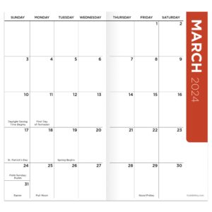 TF PUBLISHING 2024-2025 Maxine 2-Year Small Monthly Pocket Planner | 2-Page Large Calendar Grid and Lined Notes Section in Back | Monthly Day Planner for Purse | 3.5" x 6.5"