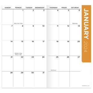 TF PUBLISHING 2024-2025 Maxine 2-Year Small Monthly Pocket Planner | 2-Page Large Calendar Grid and Lined Notes Section in Back | Monthly Day Planner for Purse | 3.5" x 6.5"