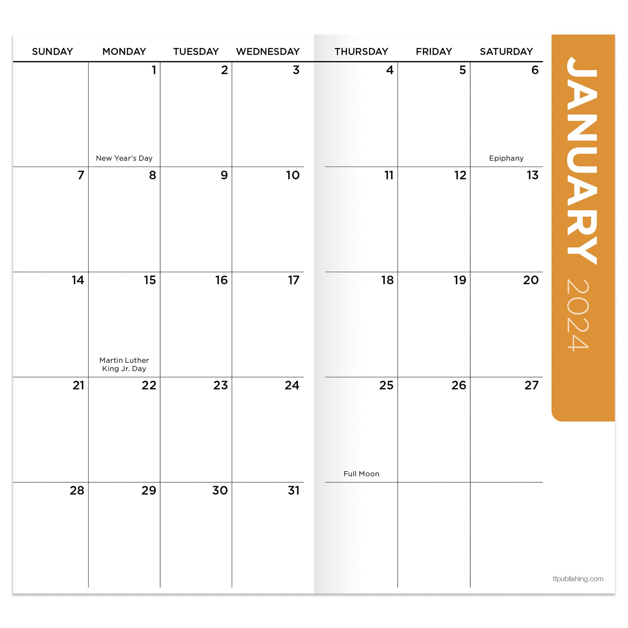 TF PUBLISHING 2024-2025 Maxine 2-Year Small Monthly Pocket Planner | 2-Page Large Calendar Grid and Lined Notes Section in Back | Monthly Day Planner for Purse | 3.5" x 6.5"