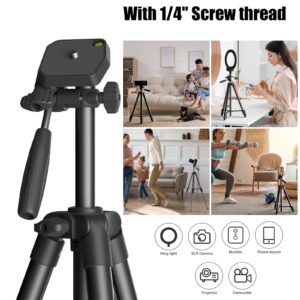 KINGJOY 71'' Camera Phone Tripod & Selfie Stick with Universal Tablet Phone Holder Remote Shutter and Carry Bag Aluminum Portable Tripod Stand Compatible with Phone/Camera/Projector/DSLR