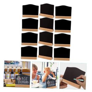 NUOBESTY 12Pcs Message Board bar Counter Buffet chalkboards Writing Board The Sign Double Sided Desk Topper Wooden Wedding Signs Desktop Wedding Blackboard Stand Chalk Board