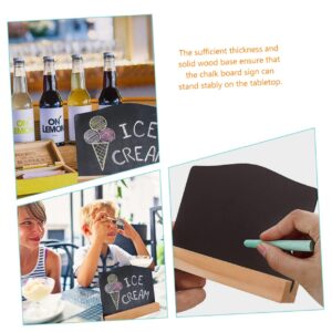 NUOBESTY 12Pcs Message Board bar Counter Buffet chalkboards Writing Board The Sign Double Sided Desk Topper Wooden Wedding Signs Desktop Wedding Blackboard Stand Chalk Board