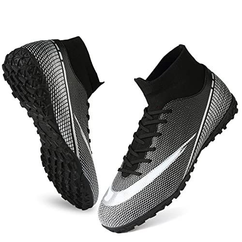 ISoccer Shoes Mens Soccer Cleats Women Turf Soccer Shoes Men Tacos De Futbol para Hombre Football Cleats for Big Boy Zapatos De Futbol para Hombres Futbol Futsal Shoes High Top Shoes TF