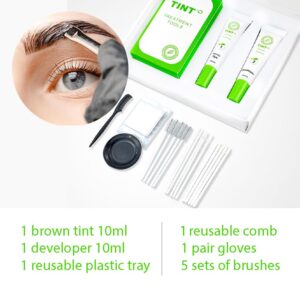 Eyebrow Coloring Kit for Lash and Brow, Instant Hair Coloring Kit, Lasting for 4 Weeks DIY Hair Dying, Natural Spot Coloring Eyebrow Color Kit, Professional or Home Use, 10ML (Dark Brown)