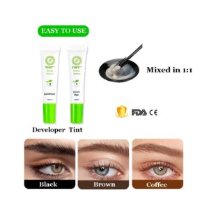 Eyebrow Coloring Kit for Lash and Brow, Instant Hair Coloring Kit, Lasting for 4 Weeks DIY Hair Dying, Natural Spot Coloring Eyebrow Color Kit, Professional or Home Use, 10ML (Dark Brown)