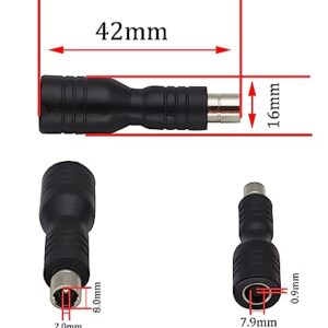 HCFeng DC 8020 Male to DC 7909 Female Adapter DC 8mm x 2mm to DC 7.9mm x 0.9mm DC8mm Connector with Silicone Clasp for Solar Panel RV Portable Power Station Ex-plo-RER 1500/2000[1pack+Clasp]