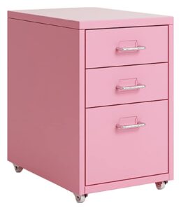 tubbek file cabinet metal file cabinet cabinet with wheels, 3/5 /6/8 drawers, vertical filing cabinet for home/office, (color : pink, size : 6)
