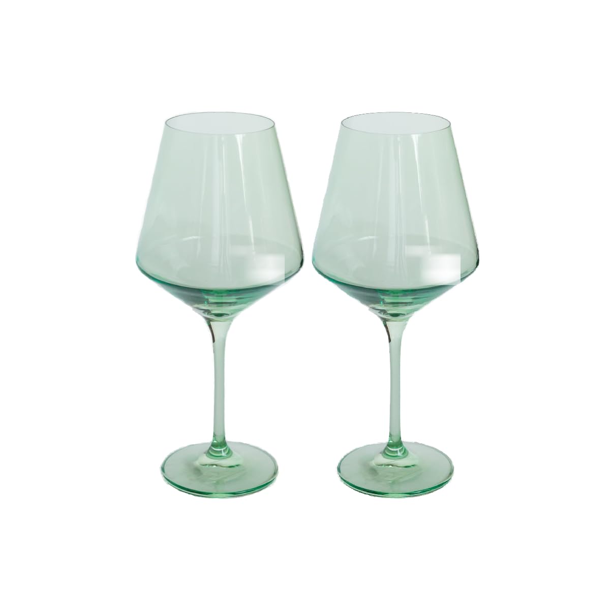 Soleil Sellers Green Colored Wine Glasses, Set of 2, Stemware