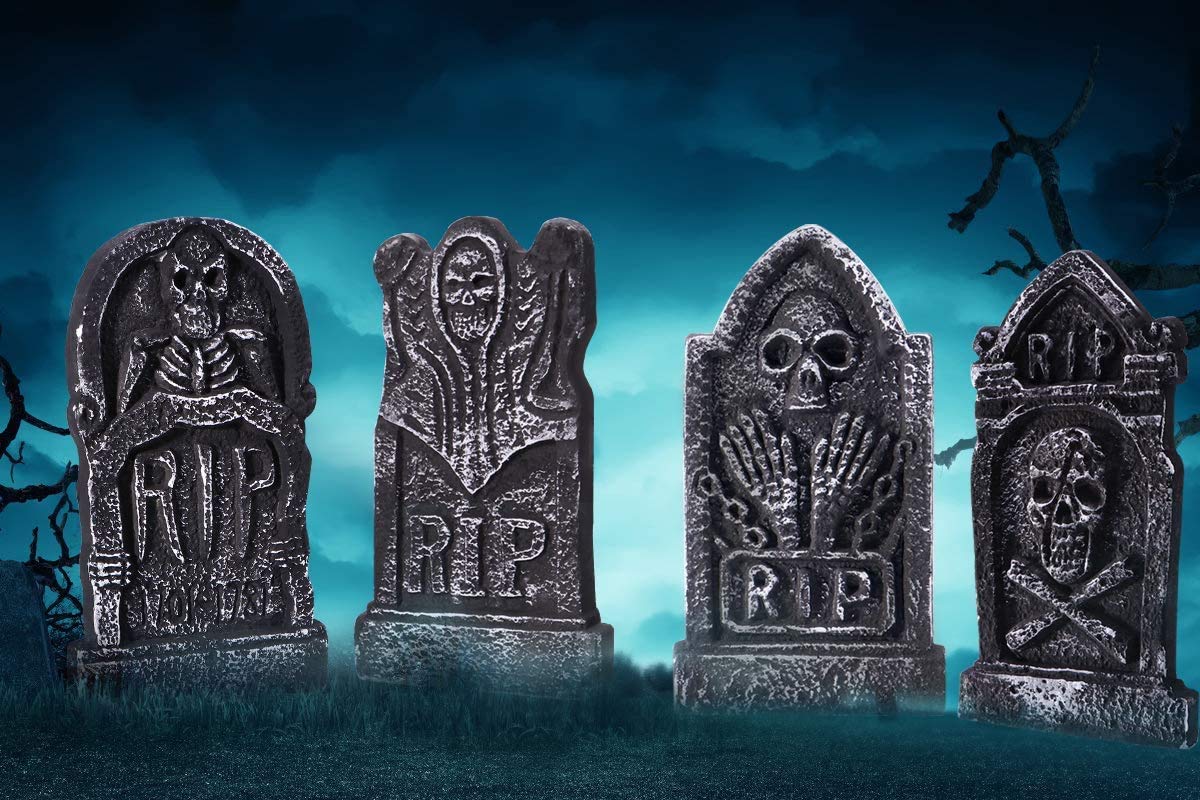 Sizonjoy 17”Halloween Foam RIP Graveyard Tombstones