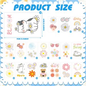 Demissle 260 Pcs Daisy Temporary Tattoo for Kids Summer Groovy Tattoo Stickers Waterproof Flower Cat Bear Rainbow Face Tattoos Boho Birthday Party Decoration Favor Cute Party Supplies Girls Boys Gifts