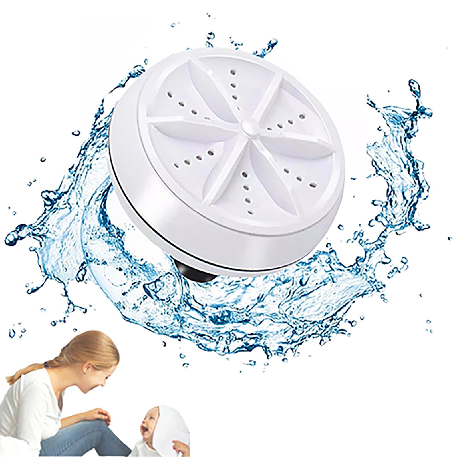 Portable Mini Washing Machine, Mini Turbo Washing Machine and Dishwasher for Sink Small Washer for Home, Business, Travel, College Room, Apartment, RV