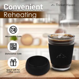 Haven Cup | Reusable Coffee Cup (Glass) | 12oz - Heat Resistant Glass | Coffee Tumbler with Silicone Sleeve and Leakproof Lid (Sip Lid) - Borosilicate Coffee Mug, Reusable Coffee Cup