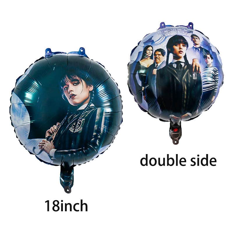 Wednesday Addams 8pcs Party Balloons supplies, Decorations for birthday, Halloween.Addams family party supplies