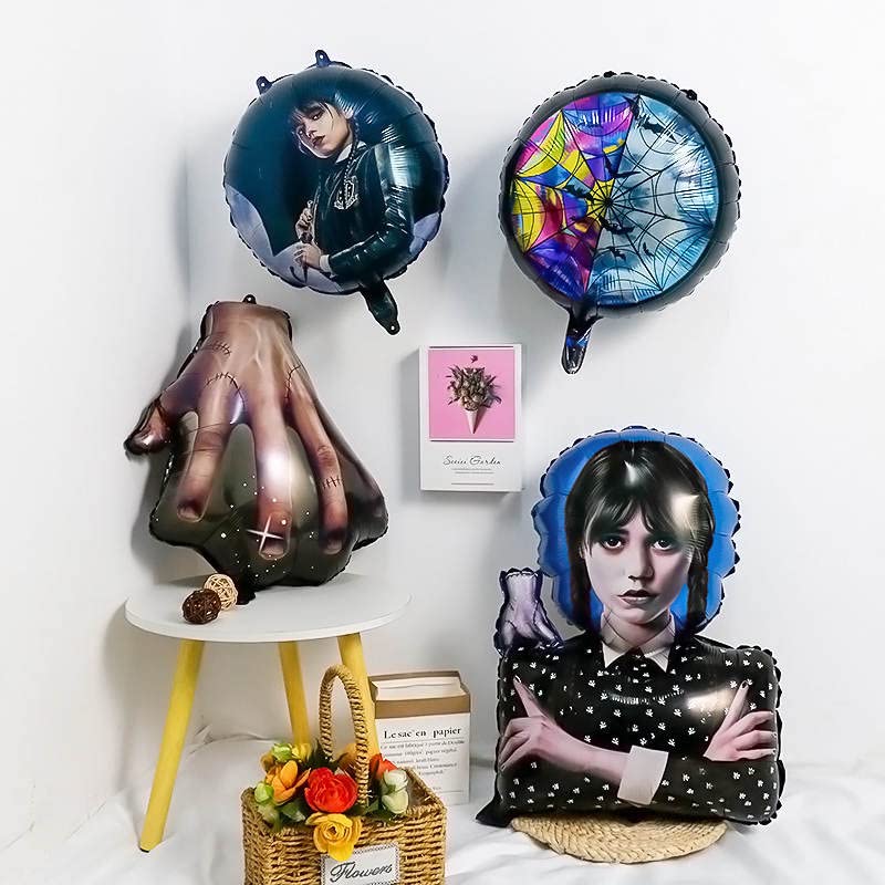 Wednesday Addams 8pcs Party Balloons supplies, Decorations for birthday, Halloween.Addams family party supplies