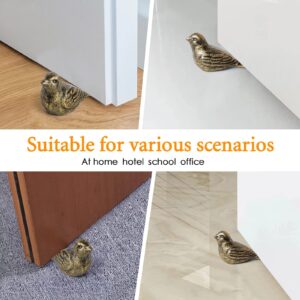 Notakia Cast Iron Bird Heavy Duty Door Stopper - Avoid Drilling Holes with Handle Metal Antique Decorative Vintage Rustic Door Stopper for Office, Home， Bedroom and Exterior Doors (2Pcs Birds)