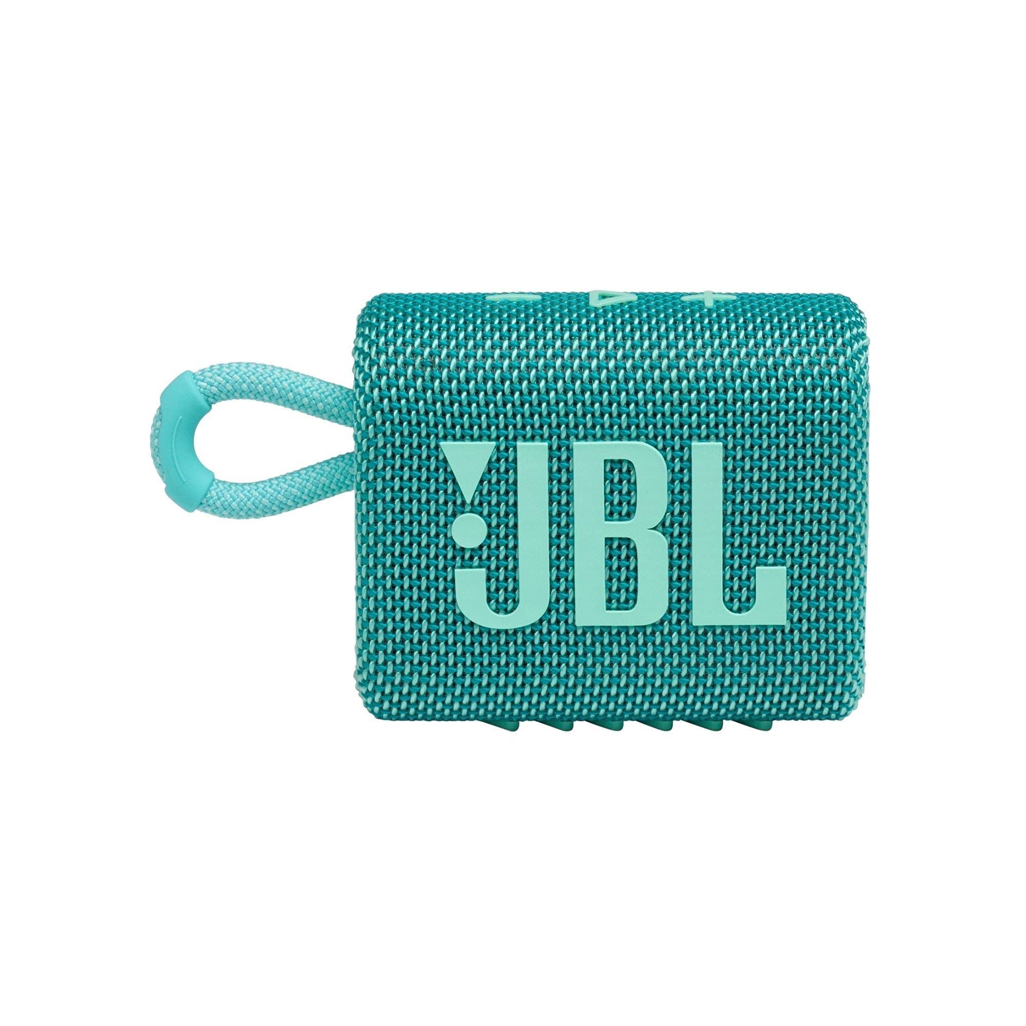 JBL Tune 510BT: Wireless On-Ear Headphones with Purebass Sound - Black & Go 3: Portable Speaker with Bluetooth, Builtin Battery, Waterproof and Dustproof Feature Teal JBLGO3TEALAM