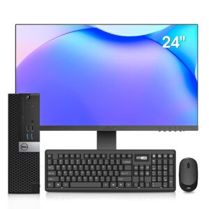 dell optiplex 5040 desktop with 24-inch monitor, intel i7-6700 3.4ghz, 16gb ram, 256gb m.2 ssd + 1tb hdd, windows 10 pro - refurbished