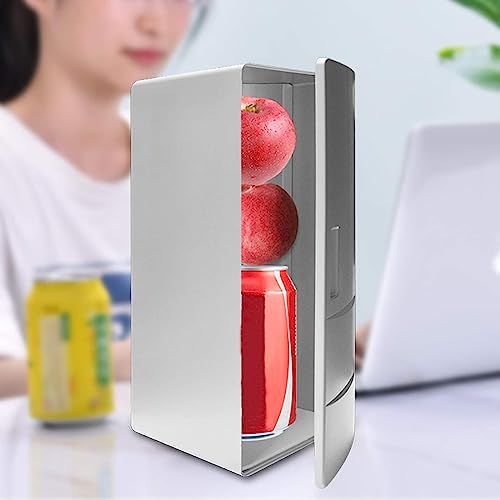 EXQST Mini Refrigerator USB Fridge Freezer, Mini Fridge Cooler & Warmer,500 ml Small Drink Fridge with Cooler & Warmer, for Bedrooms, Cars, Offices, Drinks, Food, Skincare, Cosmetics