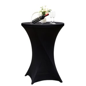 nacuci 32x43 inch cocktail table cover black spandex cocktail tablecloth highboy tablecloth high top table cloths round for party pub bar bistro