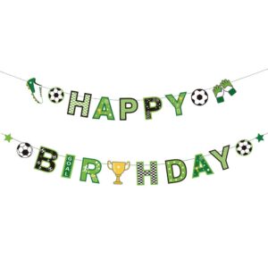 soccer football happy birthday banner | bunting hanging for football fans party decoration | sport themed party supplies