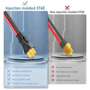 Solar Connector to XT60 Cable (12AWG 9ft), Gonifeto Solar to XT60 Charging Wire for Solar Panel Ecoflow Generator, Solar to Injection Molding XT60 Adapter Extension Cord for Portable Power Station