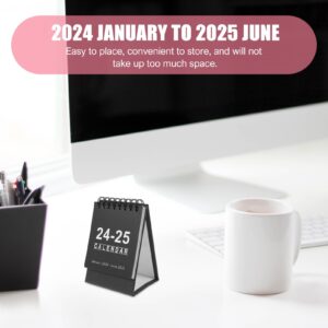 MAGICLULU Desktop Calendar Two Year Monthly Planner 2024-2025 Small 2024 January to 2025 June Daily Calendar Planner Freestanding Wire- Bound Table Calendar for Home Office