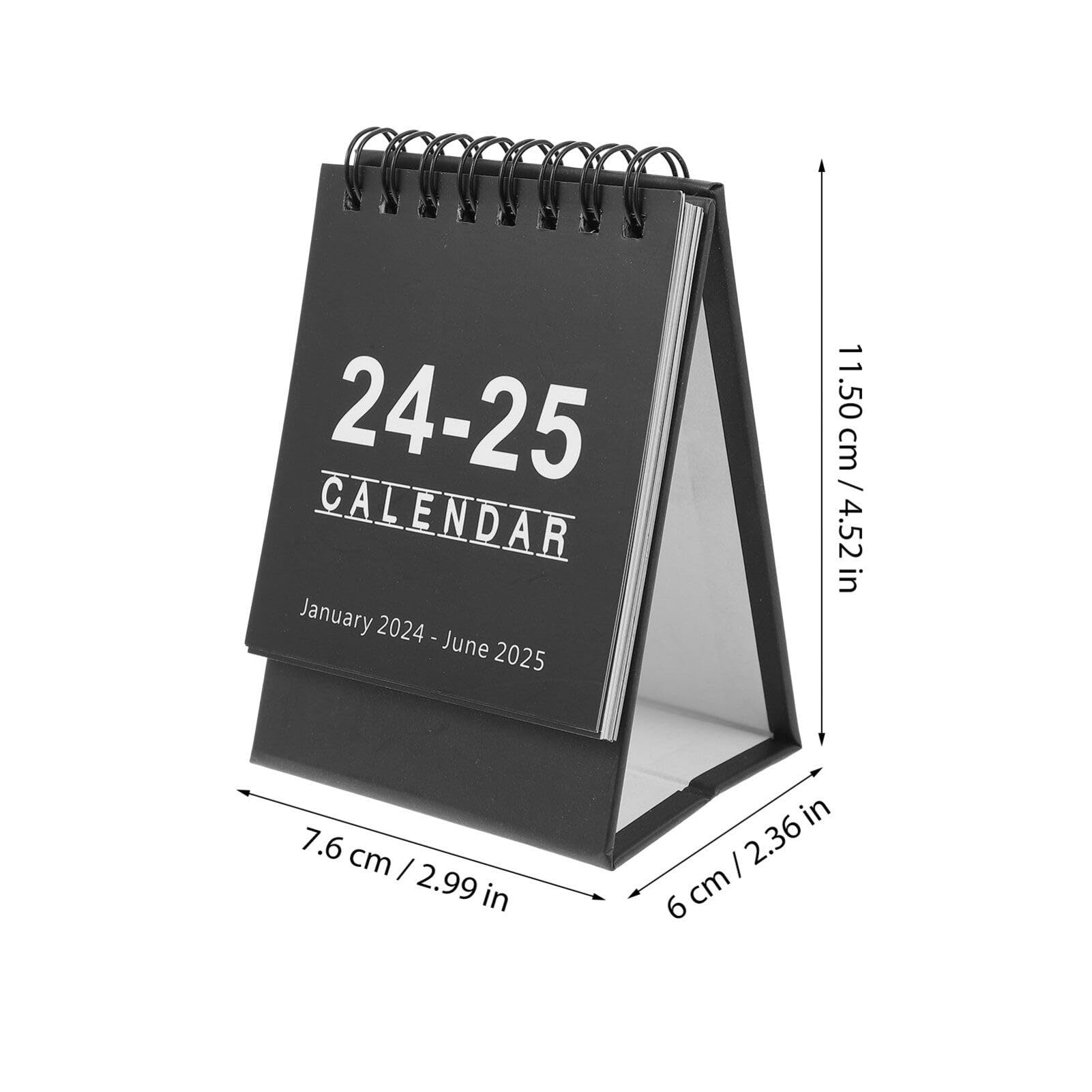 MAGICLULU Desktop Calendar Two Year Monthly Planner 2024-2025 Small 2024 January to 2025 June Daily Calendar Planner Freestanding Wire- Bound Table Calendar for Home Office