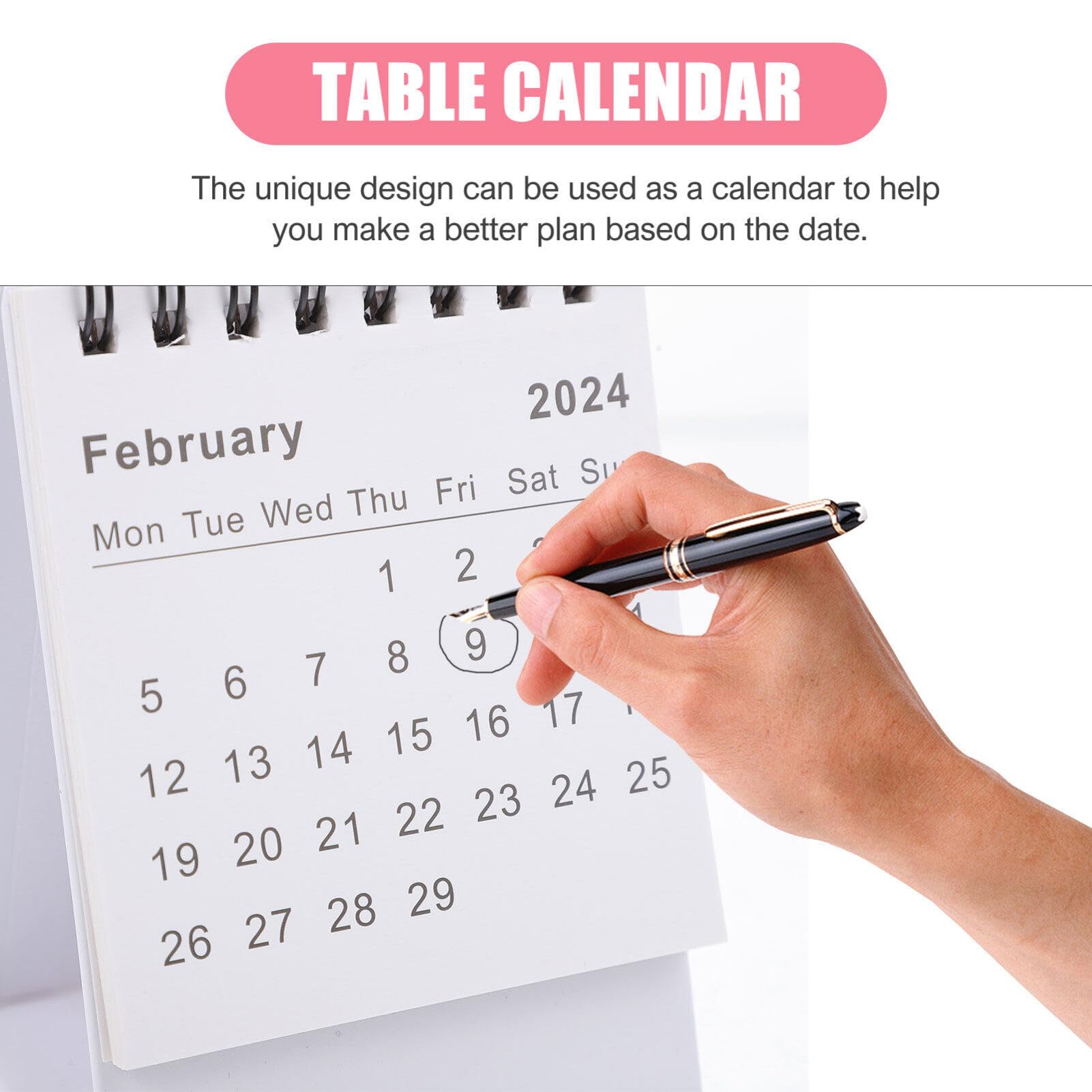 MAGICLULU Desktop Calendar Two Year Monthly Planner 2024-2025 Small 2024 January to 2025 June Daily Calendar Planner Freestanding Wire- Bound Table Calendar for Home Office