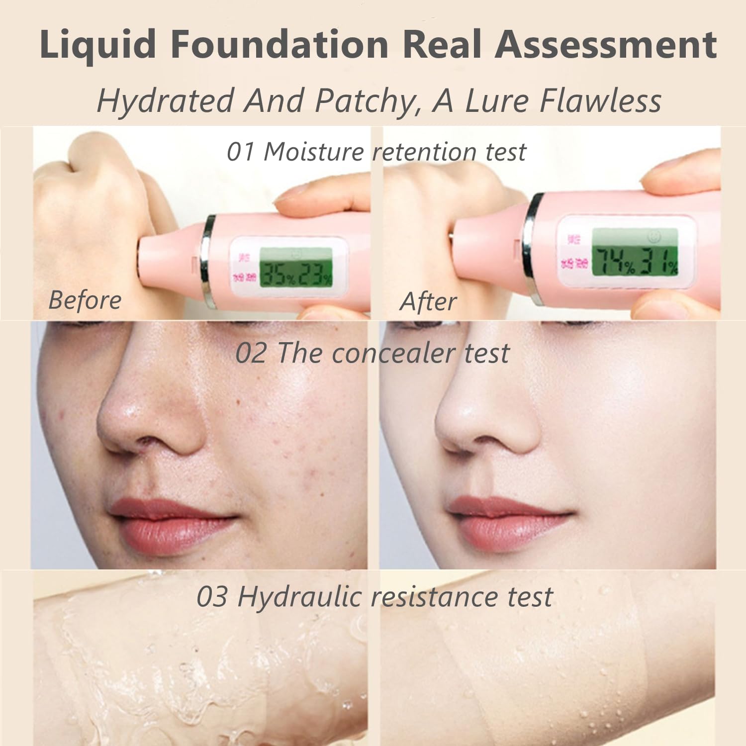 2PC 2023 New ADMD Foundation,admd Liquid Foundation,Hydrating Waterproof And Light Long Lasting Foundation,ADMD Light Fog Makeup Holding Liquid Foundation, Light and Long-Lasting Coverage(#02 Natural)