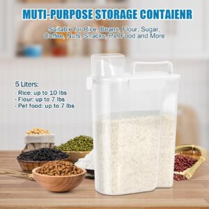 ODOMU 10lbs Rice Cereal Storage Container - Airtight 5L/169OZ Pet Dog Cat Food Dispenser with Large Spout and Cup, BPA-Free Plastic Container for Cereal, Grain, Flour, etc
