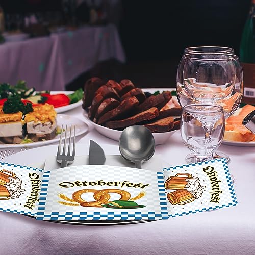 Uiifan 72 Pieces Oktoberfest Silverware Holders and Cocktail Napkins Set 36 Oktoberfest Paper Luncheon Napkins 36 Cutlery Holders for German Bavarian Beer Party Dinnerware Decoration Supplies