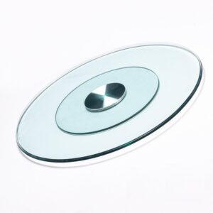80 cm (30 inch) lazy susan for table,tempered glass lazy susan turntable round clear dining table tray tabletop organizer serving tray for dining table