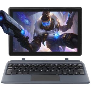 2 in 1 laptop【office 2019/win11 pro】10.1" touch-screen tablet 2k (1920x1200)ips display celeron j4105 cpu 1.5~2.5ghz,ddr4 16gb ram 512gb ssd,ultra-light portable laptop/camera 2mp+5mp(16g+512gb,black)