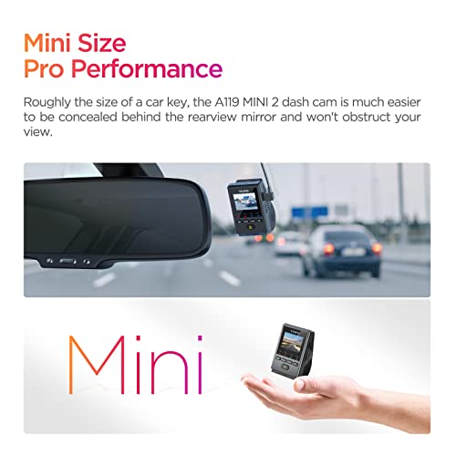 【Bundle: VIOFO A119 Mini 2 + HK4 Hardwire Cable】 VIOFO Mini Dash Cam Front A119 Mini 2, STARVIS 2 Sensor, 2K 60fps/HDR 30fps Voice Control Car Dash Camera with 5GHz Wi-Fi GPS, 24H Parking Mode